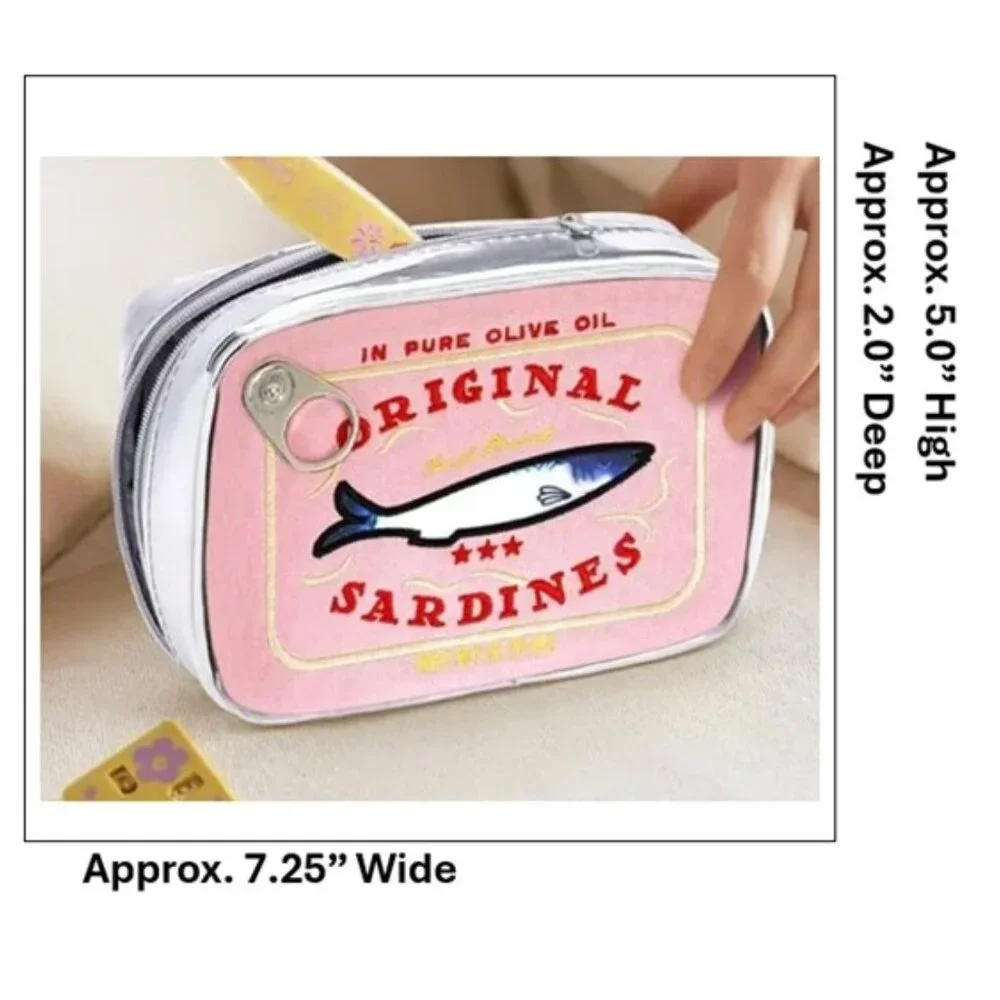 Viral‎ Pink “Can of Sardines” Cosmetic Bag BRAND-NEW & SO CUTE!